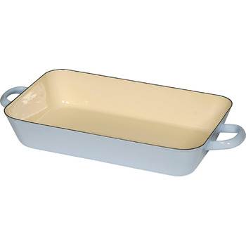 Сковорода 33/20, КЛАСИЧНА- ПАСТЕЛЬНА, пастельна світло-блакитна, 33х20 см, висота 6 см, емаль, індукційна, 0046-006