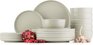 Набір тарілок на 6 персон, 18 предметів бежевий Konsimo