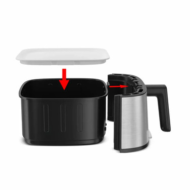 Tefal Мультипечь Easy Fry Silence, 1670Вт, чаша-5л, сенсорное управл., 10 программ, пластик, нерж. сталь-черный