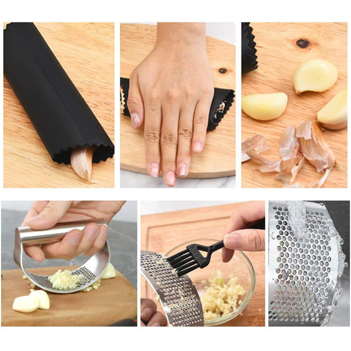 Часниковий прес з нержавіючої сталі 9,8 x 7,2 см TOPWAYS