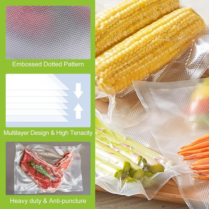 Вакуумні пакети 150 пакетів - 15x25 см (50), 20x30 см (50), 28x40 см (50) Bonsenkitchen