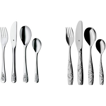 Дитячі столові прибори WMF, іменне гравіювання гномів 4 шт. и, від 3-х років, Cromargan полірована нержавіюча сталь, можна мити в посудомийній машині, з гравіюванням, подарунки на хрестини, подарунки на хрещення, дитячі столові прибори з іменним гравіюван