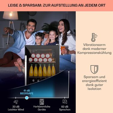 Мини-холодильник со стеклянной дверцей 80 л черный Klarstein