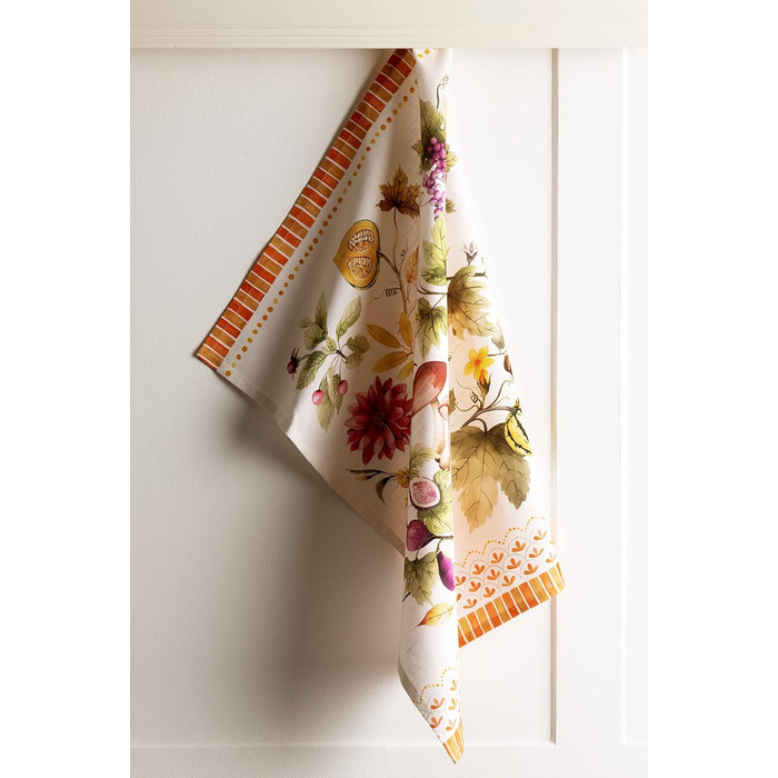 Набір із 3 багатоцільових кухонних рушників Maison d&39 Hermine Rural Christmas, 100 бавовна Барні рушники День подяки/Різдво (50 см x 70 см) (08 - Гарбузовий сад - Хмарно-кремовий)