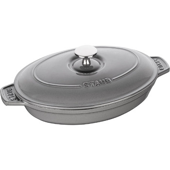 Сковорода-жаровня 23 х 17 см з кришкою овальна Graphite Grey Staub