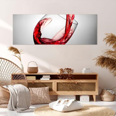 Панорамні картини на полотні 160x50 см картина на полотні з келихом вина велика XXL настінна прикраса картина спальня кухня настінні картини прикраса вітальні настінний декор полотно настінний друк мистецтво AB160x50-2258 (140Д x 50Ш см)