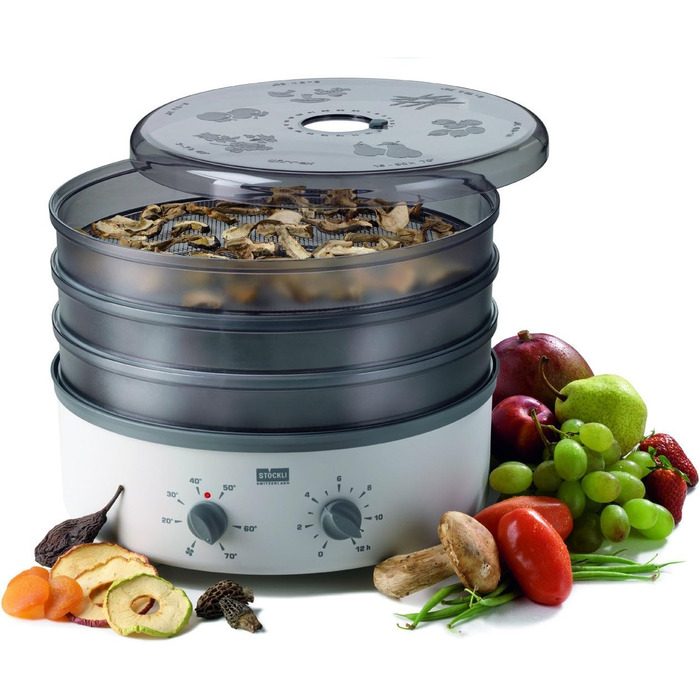 Дегідратор на 3 полиці, 600 Вт, круглий Stöckli