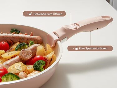 Набор кухонной посуды с керамическим антипригарным покрытием, 16 предметов, розовый Redchef