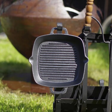 Квадратная сковорода-гриль Fissman 26x5 см с двумя боковыми ручками (4097)