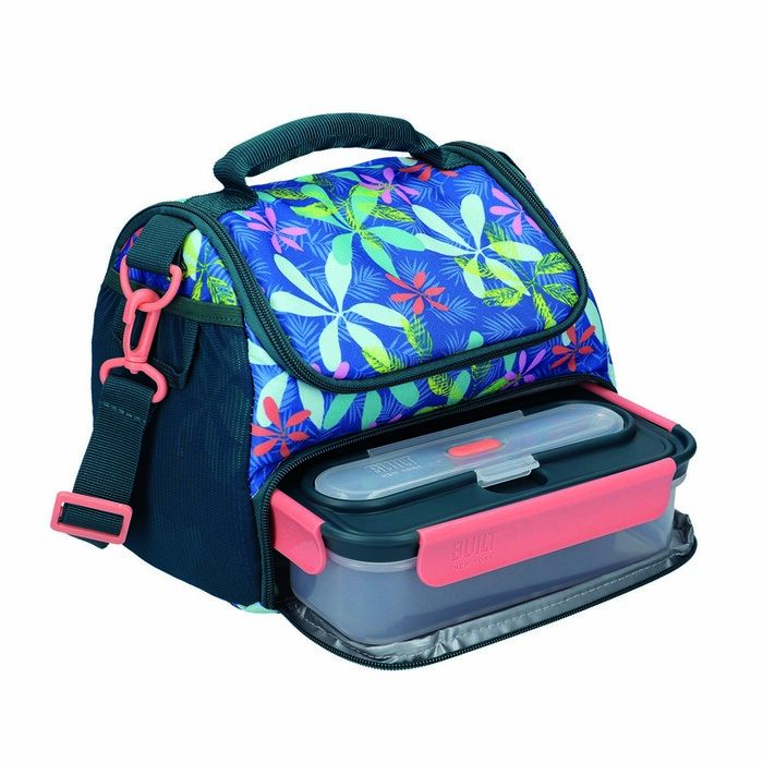 Ланч-бокс Built Tropic зі столовими приладами, тризонний, 23,5 х 17 см, 1050 мл