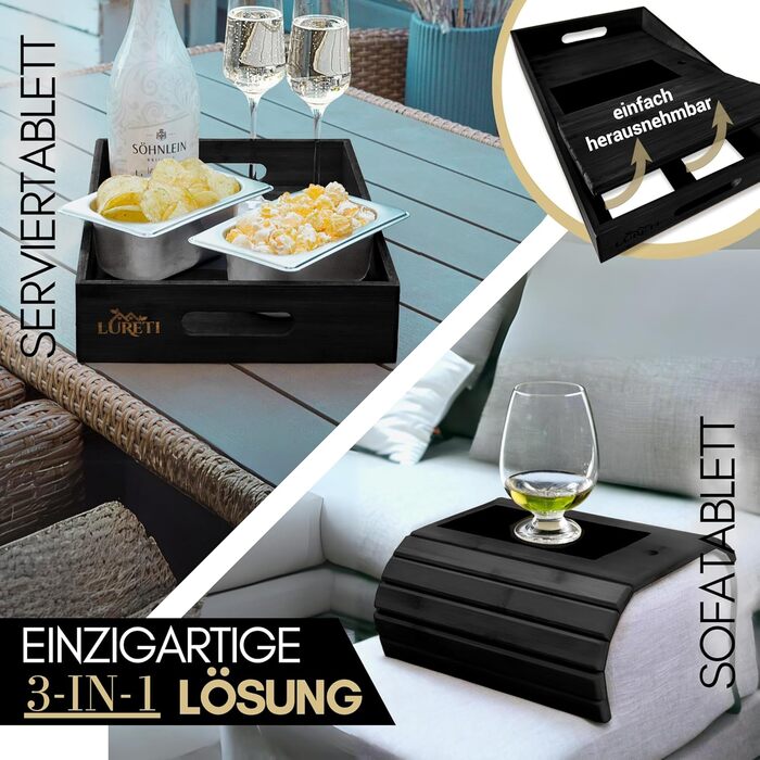 Органайзер для снеків 26,7 х 39,5 х 8 см чорний LURETI