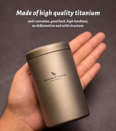 Каністри для кави iBasingo Titanium Tea Caddy 35 мл Small Tea Caddy Портативний міні-олов'яний скляний контейнер для зберігання кавового порошку Для подорожей на відкритому повітрі Маленька вишукана баночка для спецій із сіллю та перцем Ti3200D (B-Ti3210D