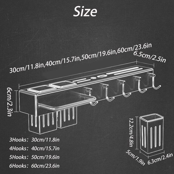 Настінний органайзер для кухонного приладдя 40 см CRCRC