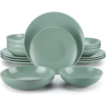 Столовый сервиз из керамогранита, vancasso 32 предмета Карстовый комбинированный сервиз из фаянса, набор посуды в винтажном стиле на 4-12 человек (Sabine-tq, посуда на 4 персоны)