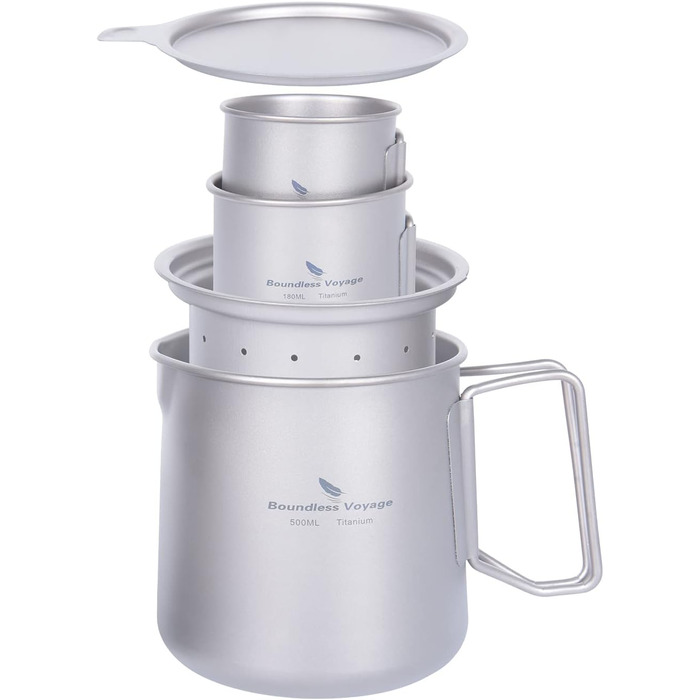 Титановий чайник для кемпінгу 500 мл iBasingo