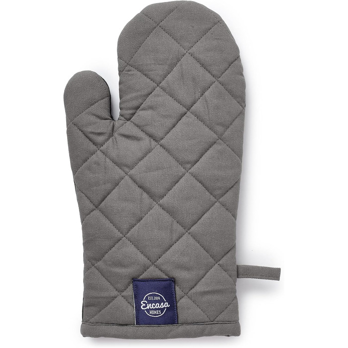 Рукавички для кухні Encasa Homes Extra Long для духовки та мікрохвильової печі (2 шт.) - Силіконові, сріблясті, термостійкі - Захищають руки від гарячого обладнання - (18 x 30 см, сірі)