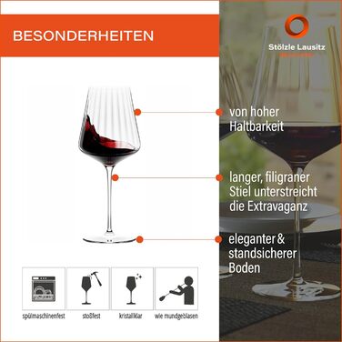 Набор бокалов для белого вина из 6 шт. / Хрустальный бокал / Бокал для белого вина / Набор бокалов для вина высокого качества / Бокалы для вина Stlzle (Бокалы для бордо)