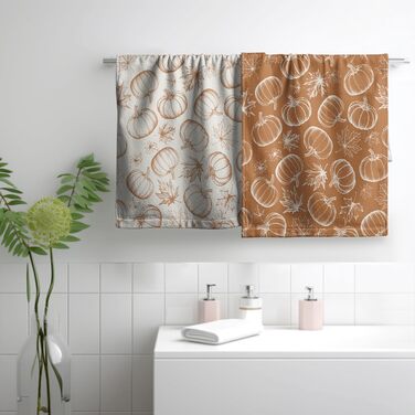 Різдвяні кухонні рушники Kwlegh, рушник для рук, різдвяна ялинка, цукерка-тростина, сніжинка, рушник для пальців, набір з 2 шт. , милий чоловічий банний рушник, високопоглинаючі рушники, 36 x (осінь-гарбуз-клен-ab)