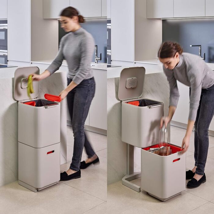 Контейнер для сміття подвійний 40 л білий Totem Compact Joseph Joseph