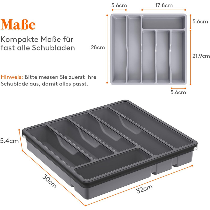 Органайзер для столових приборів 32 х 30 х 5,4 см Lifewit