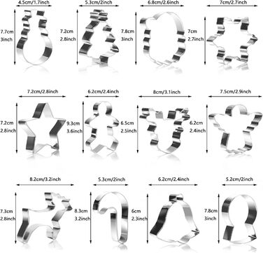 Різдвяні формочки для печива 12 шт. Alintor