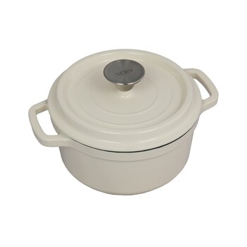 Кастрюля чугунная 20 см Tierra кремовая 830041 NOIS