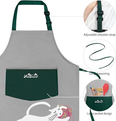 Фартух кухонний для дітей 46 х 60 см зелений Viedouce