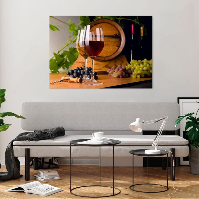 Настінні картини декор вітальні бочка з алкоголем пляшки з напоями картини на склі 120x80 см скляна картина спальня декор кухні настінне мистецтво друк мистецтва великий XXL настінна декорація картина зі скла сучасний GAA120x80-2238 (100Д x 70Ш см)