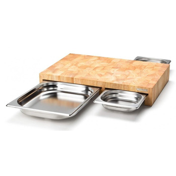 Обробна дошка з 3-ма висувними ящиками, каучукове дерево 50 х 32,5 см Continenta