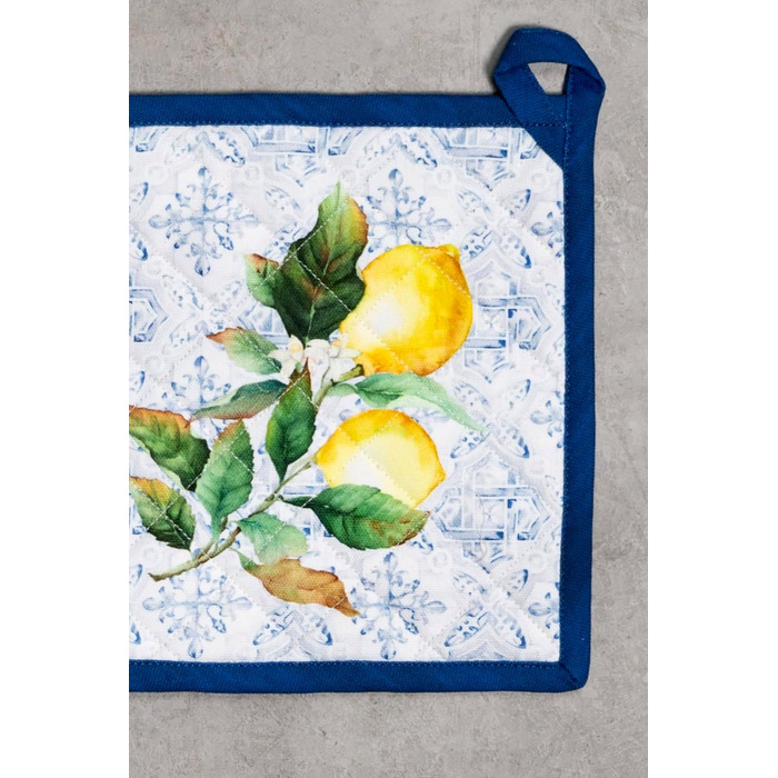 Рукавички для духовки Maison d&39 Hermine, Прихватки для каструль, 100 бавовна, термостійкі кухонні рукавички, рукавички для духовки (19 x 33 см) та прихватки для каструль (20 x 20 см) для приготування їжі, Morzine - Рукавички для духовки (19 x 33 см) та 