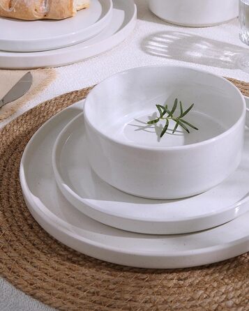 Набір посуду Richmount Nebula для 6 осіб, набір тарілок та мисок із 18 предметів, набір посуду з крапчастої кераміки, можна мити в мікрохвильовій печі та посудомийній машині, сервіз Nebula для 6 осіб (білий, сервіз Nebula для 4 осіб)