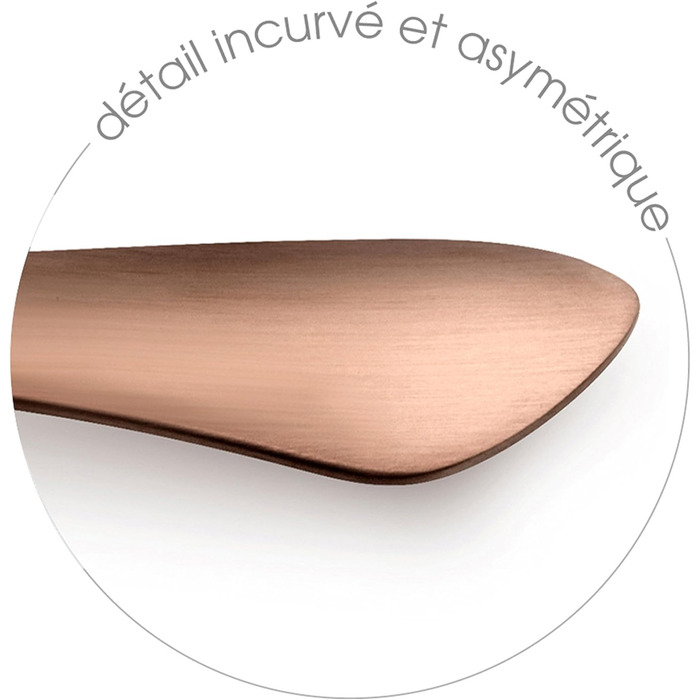 Набір столових приборів Amefa INSTINCT 4 персони Столові прибори PVD матові у вінтажному стилі Набір столових приборів 4 персони нержавіюча сталь 18/0 матова 4 шт. столова виделка, столовий ніж, столова ложка та чайна ложка (мідь, 16 шт. )