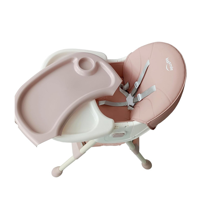Дитячий стільчик для годування 4 в 1 від 6 місяців з підставкою для ніг рожевий BDW