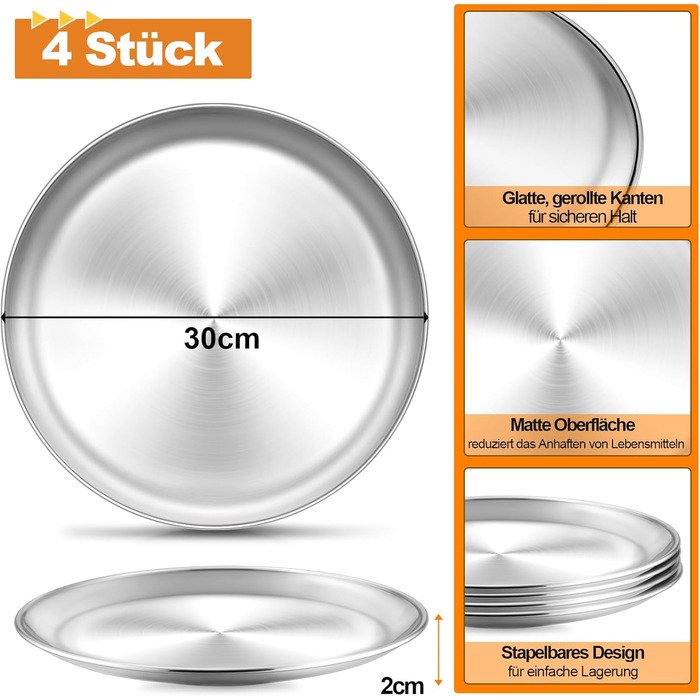 Набір із 4 дек для піци 30 см Onader