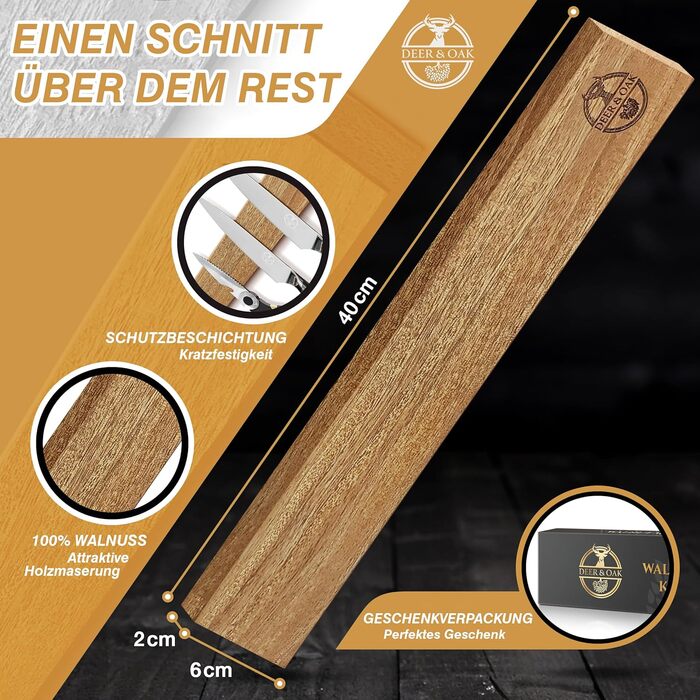 Магнітний тримач для ножів 40 см Deer & Oak