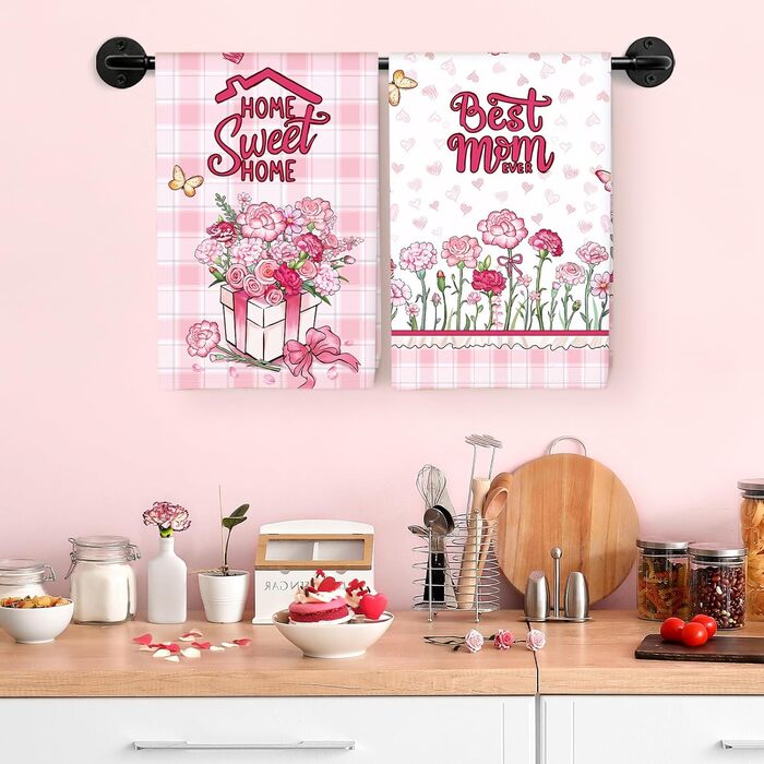 Кухонні рушники, бавовна, 4 шт., кухонні рушники, 100 бавовна. Осінній набір кухонних рушників. Багатофункціональні високоякісні кухонні рушники для сушіння рушників 50 x 70 см (День матері)