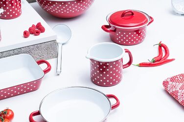 Горщик з дзьобом 10 0,75 л, Country Special Edition Flora, діаметр 0,75 літра, висота емалі, індукційна (9 см, червоний), 0039-070