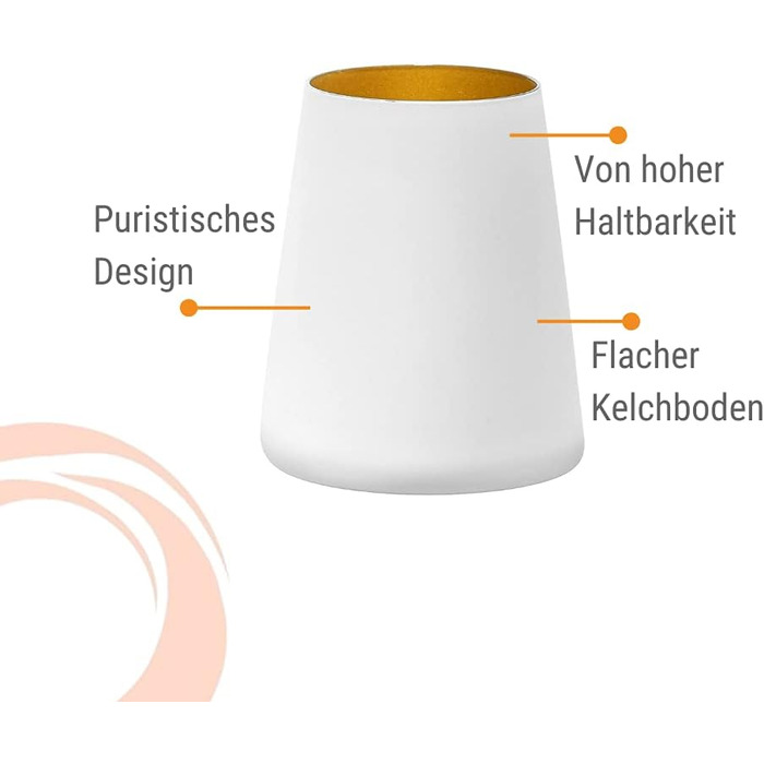 Набір із 6 склянок 380 мл, білий/золотистий Power Stölzle Lausitz