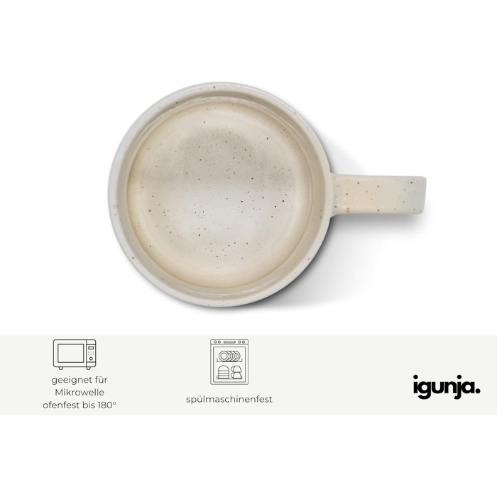 Набір керамічного посуду igunja, набір мисок та тарілок 12 предметів на 4 особи Високоякісний, 100 ручної роботи, набір посуду з реактивною глазур&39ю, зовні матовий, всередині глянцевий (бежевий, набір чашок)