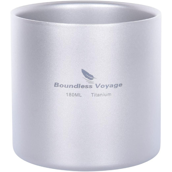 Титановая чашка Boundless Voyage 300 мл, с двойными стенками, легкая, защита от ожогов для кемпинга, дома, воды, чая, вина, пива, фруктового сока, Ti15154B (180 мл-ti15153b)