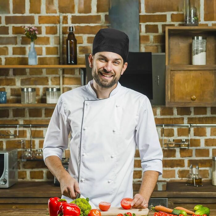 Чорний шеф-кухар капелюх 5 шт YUWJOOWEE