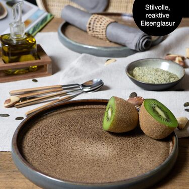 Набір посуду з кераміки Moritz & Moritz SOLID з 18 предметів набір посуду на 6 персон кожен, що складається з 6 обідніх тарілок, маленьких, глибоких тарілок (4 шт. маленьких тарілок)