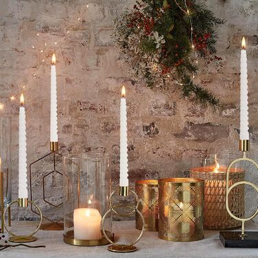 Набір з 4 конічних спіральних свічок 2 x 20 см, білий Bolosa