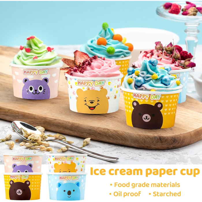 Набір паперові стаканчики для морозива 40 шт. 150 мл dellyy
