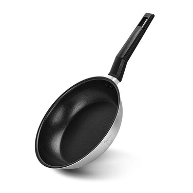 Сковорода для жарки Fissman STEEL PRO 24x5,5 см нержавеющая сталь с антипригарным покрытием (5458)