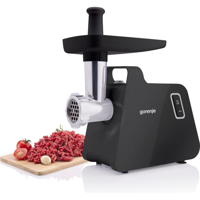 Gorenje Мясорубка, 1700Вт, 2,3кг/мин, 2 решетки, пластик/металл, черный