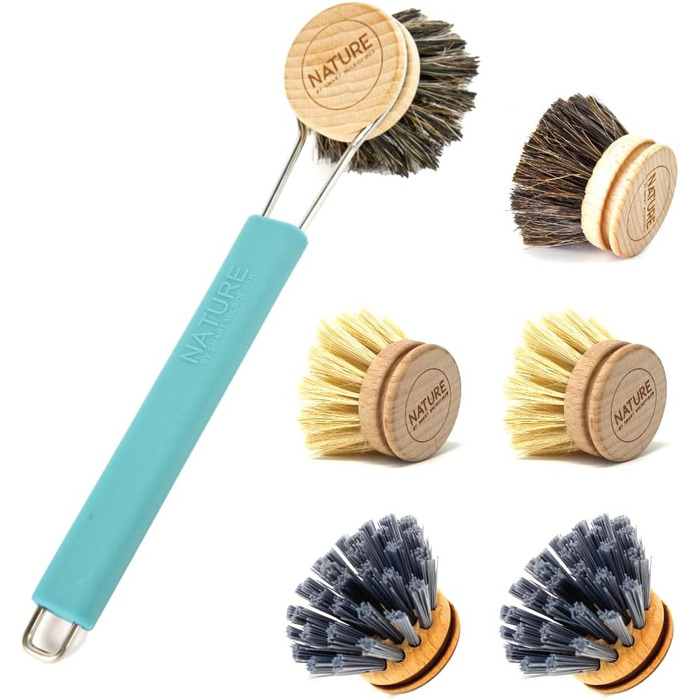 Набір щітка для посуду з  6 насадок для щітки wilma nature