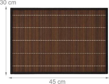 Набір із 6 сервірувальних килимків 45 x 30 см, коричневий Relaxdays