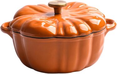 Емальована жаровня у формі гарбуза 1,5 л з кришкою, помаранчева SMELEYOU