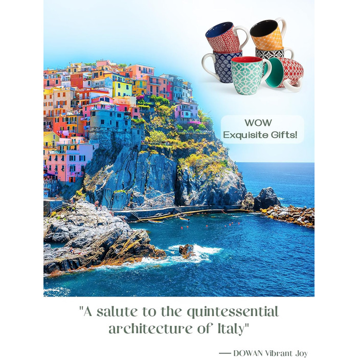 Набір з 6 кухлів для кави 560 мл, різнокольорові Dowan